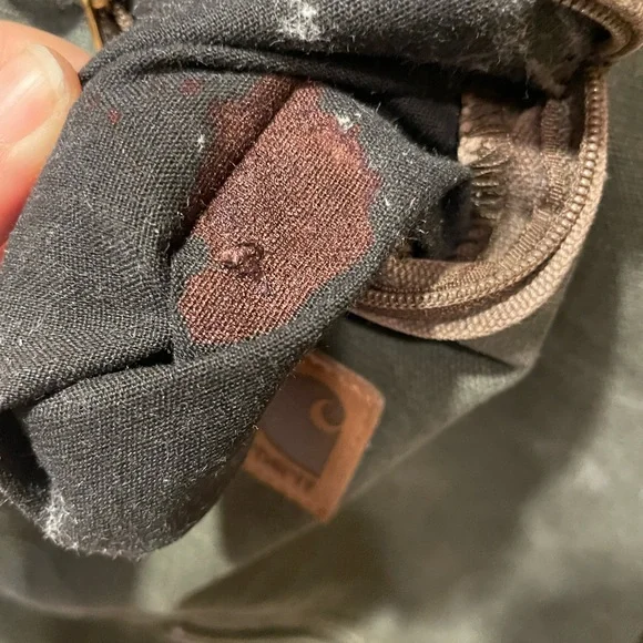 VTG Carhartt Detroit Jacket J97 MOS Moss Green Blanket Lined Distressed XL USA - Picture 11 of 11